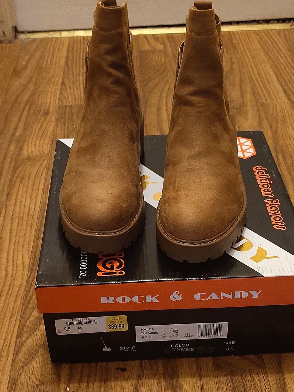 Rock & Candy Tan Suede Chukka Boots with Lug Sole